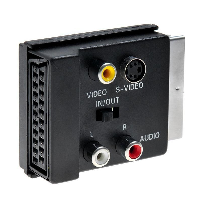 20pinový konektor SCART na 3 RCA S-Video Audio Video Adaptér Konektor kabelu Zapojte SCART do 3RCA konektoru S Video AV TV konvertor