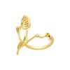 12 Birth Months Flower Stainless Steel Rings for Women Vintage Gold Plated Adjustable Finger Ring Wedding Jewelry Birthday Gift
