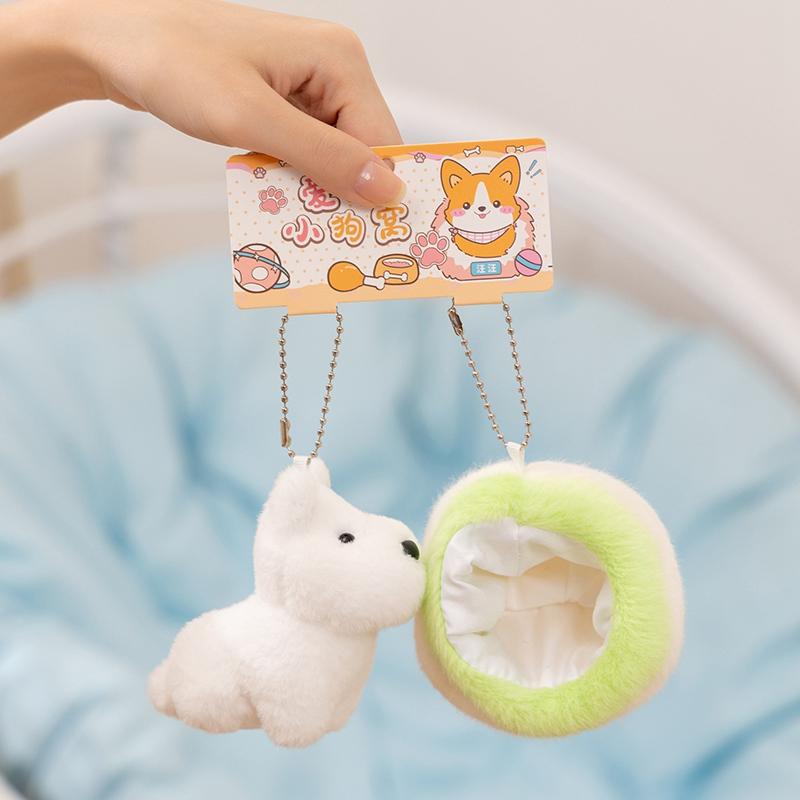 Cute Dog Pendant 10CM Love Dog Nest Series Plush Pendant Schnauzer,Corgi Dog,Teddy Dog Keychain Stuffed Animal Puppy Kid Gift