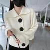 Women Autumn Winter Solid Causal V-Neck Top Long Sleeve Knitwear Knit Sweater Cardigan