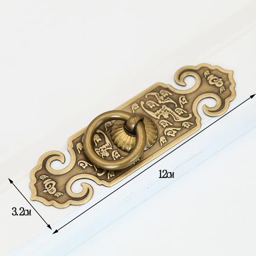 2 Pieces of Chinese Antique Furniture, Brass Surface Mounted Bookcase, Wardrobe, Cabinet Handle, Cabinet Door Hardware Handle