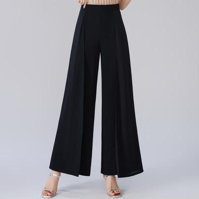 Eleganti Pantaloni Estivi in Chiffon a Gamba Larga Moda Donna Pantaloni a Vita Alta Abbigliamento Vintage