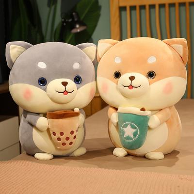 Peluche chien mignon en forme de Bubble Tea, animal en peluche, nourriture, oreiller corporel, tasse de thé au lait, Husky Boba, poupée en peluche, cadeau d'anniversaire