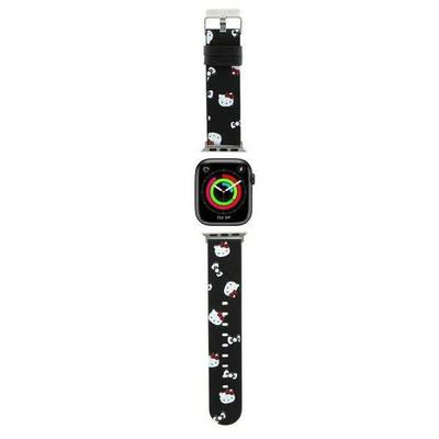 Hello Kitty Pasek Hkawmpsapsk Apple Watch 38/40/41Mm Czarny/Black Strap Heads & Bows Pattern