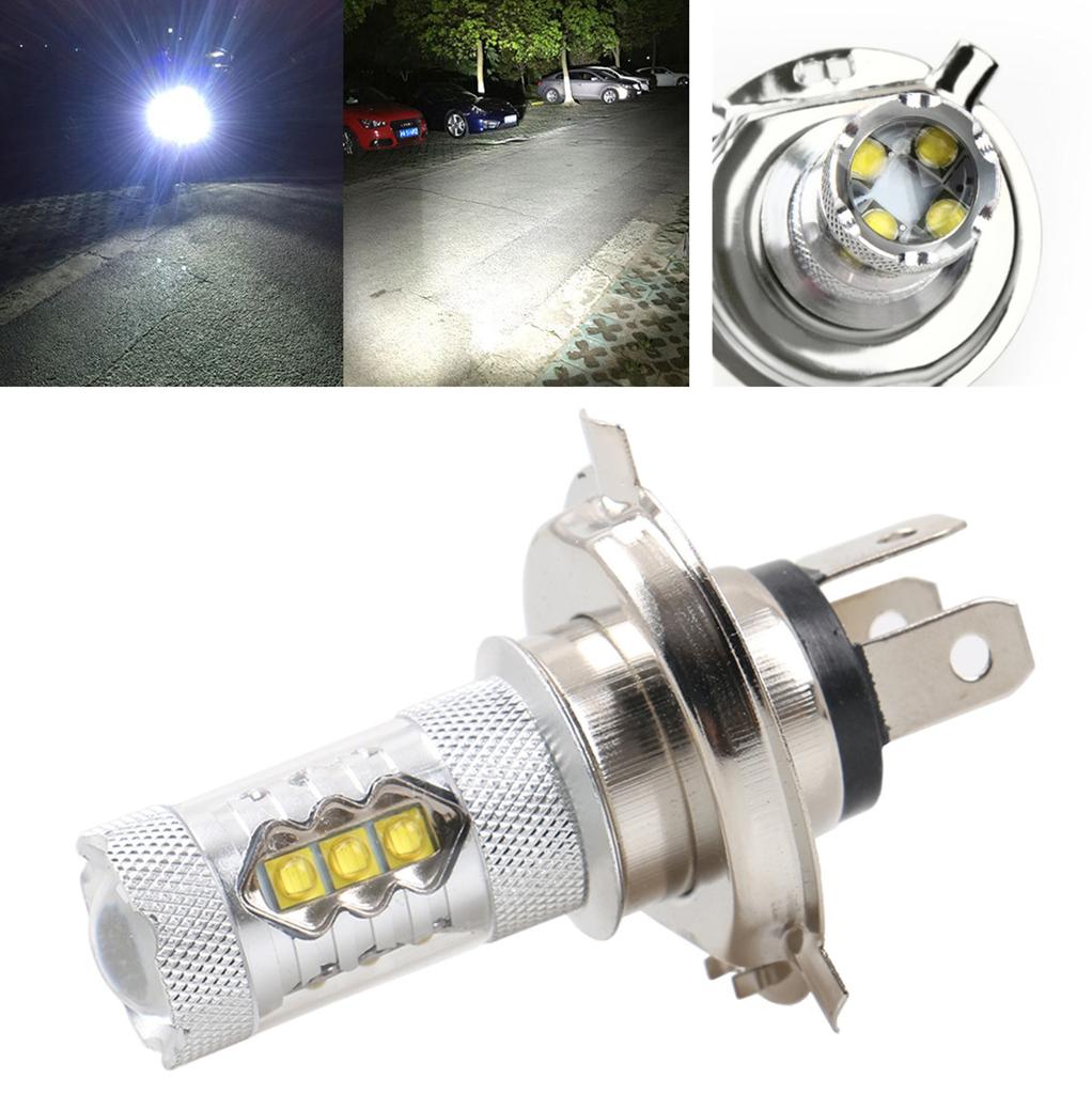 H4 80W Super Bright COB LED ATV Motorcycle Headlight Hi/Lo Beam Front Light Bulb