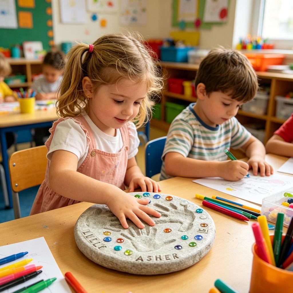 Handabdruck Trittstein-Set DIY Familienerinnerungsstück Machen Sie Ihren eigenen Trittstein Für Kinder Jugendliche Erwachsene Hausbesitzer Muttertag