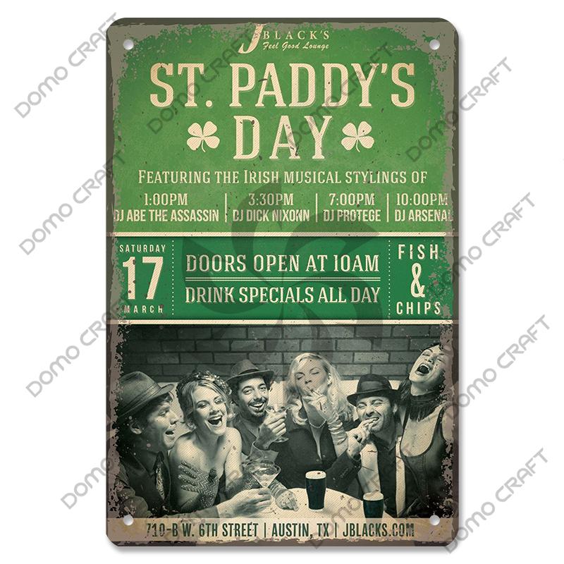 Irish Whiskey Poster Vintage Metal Plaque Sign Dublin Stout Metal Tin Plates Wall Decor for Bar Irish Pub Club Home
