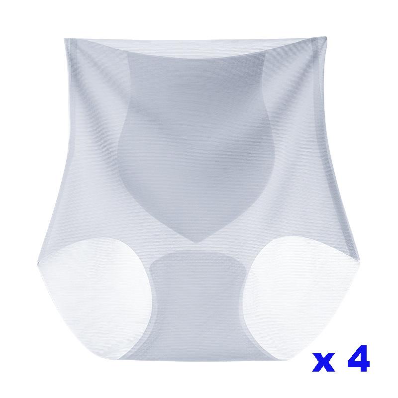 4Pcs/set Seamless Women Panties High Waist Ice Silk Quick-drying Underwear Ladies Summer Ultra-thin Panties Women Fitness Briefs