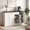 Living Room Buffet with Charging Station, 120 x 40 x 80 cm, White and Black