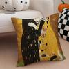 K-Klimt Kunst Meisterwerk Kissenbezug Überwurf Kissenbezug Versteckter Knopf Langlebiges Polyester Stuhlkissen