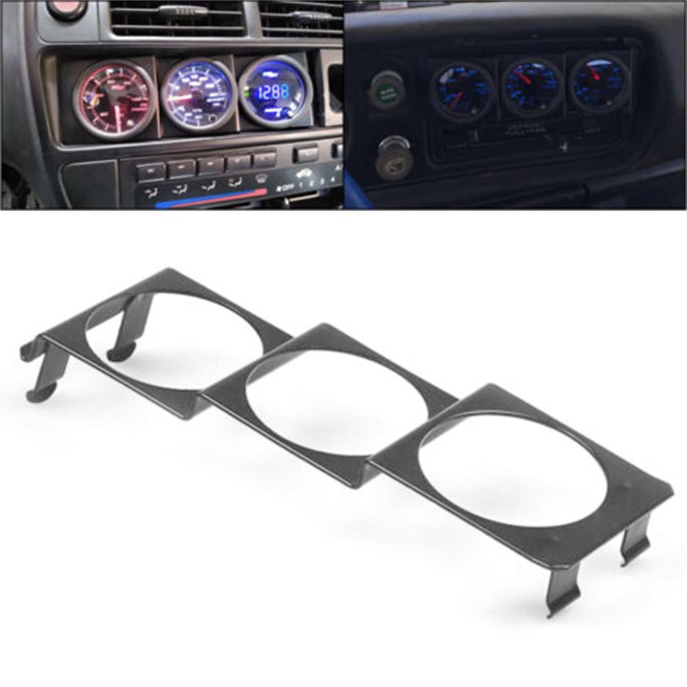 Conveniently Mounts Car Triple Gauge Holder Pod Panel for 2'' 52mm Gauges In Standard Stereo Radio Slot Single Din