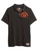 Vintage Athletic Polo Shirt 100% Cotton Black Délavé