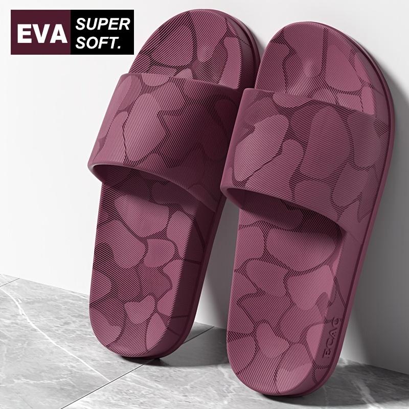 Classic Slippers, Moire Pattern EVA Indoor/Outdoor Slip-On Sandals, Round Toe Non-Slip Sole Odor-Resistant Insole, for Men, All-Season House Slippers