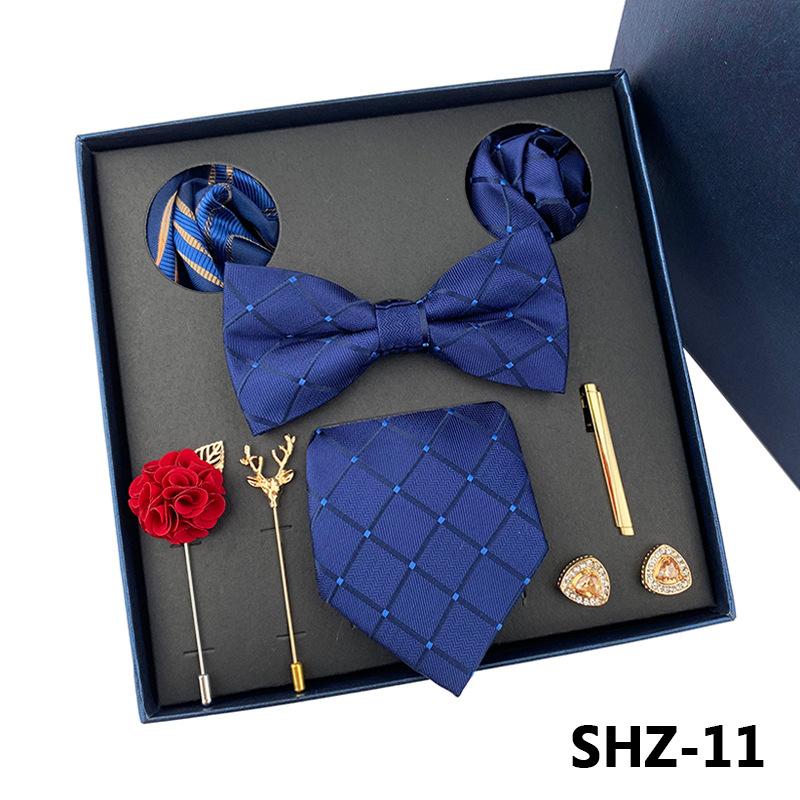 

Men S Tie Light Luxury Gift Box Wedding Tie Bow Tie Pocket Towel Brooch Cuffs Father S Day Gift Box