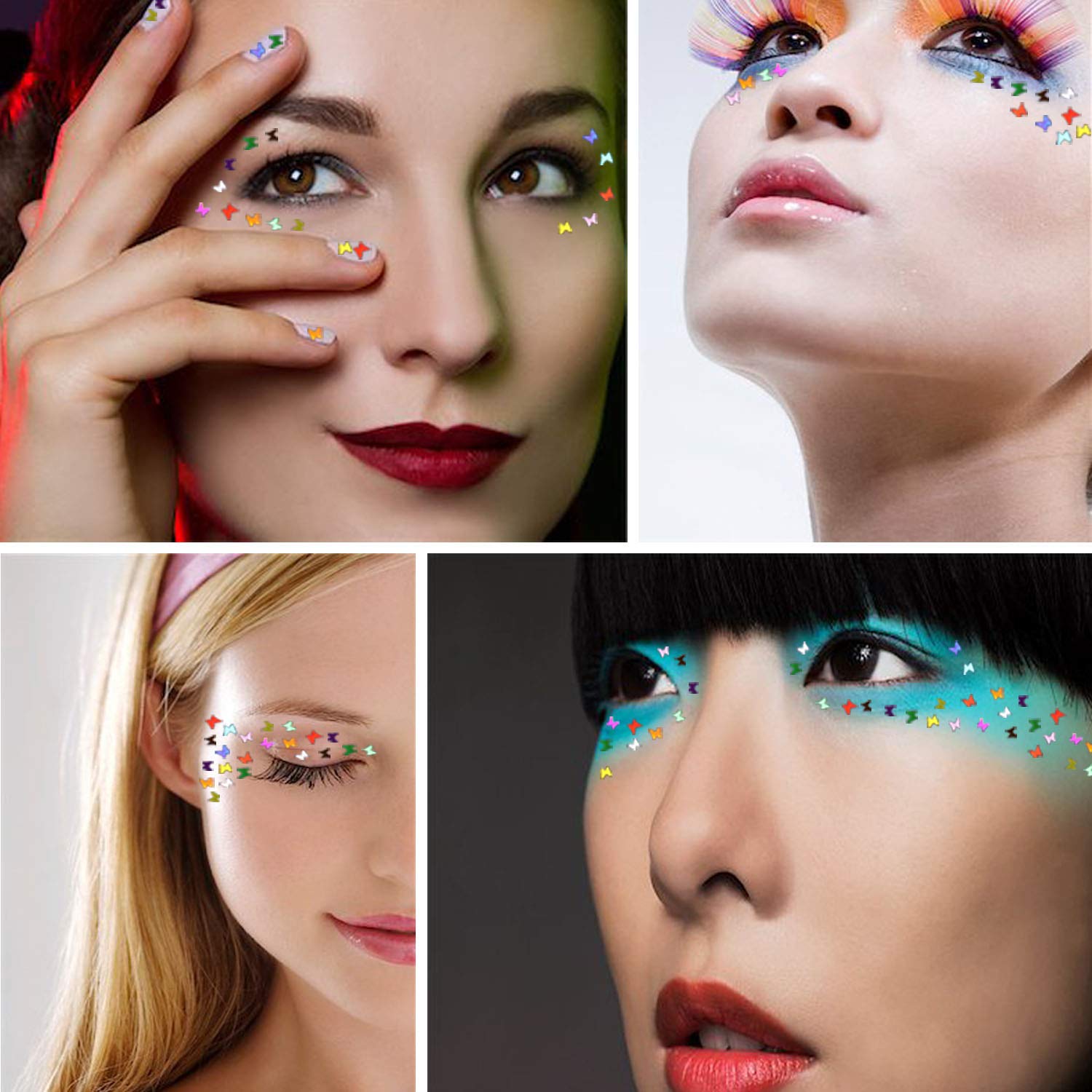 

24 цвета блестки-пайетки для ногтей в виде бабочек, AWECOT 3D акриловые пайетки в виде бабочек, лазерные наклейки-бабочки для женщин, девочек, для украшения ногтей