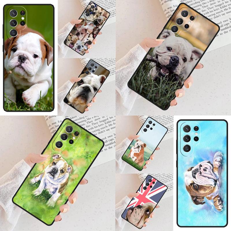 English Bulldog Pug Cell Phone Case for Samsung Galaxy S26 Ultra S25 S24 S23 S22 S21 S20 Note10 Cover