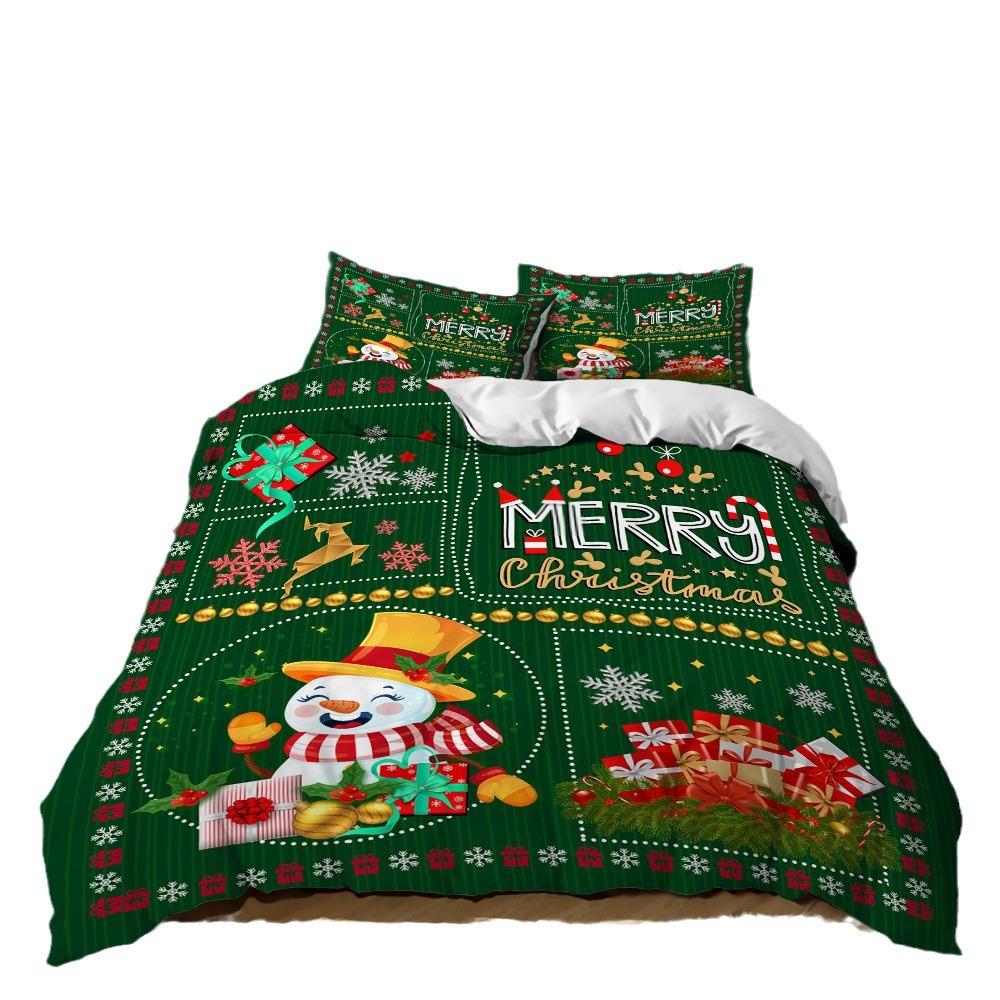 Digital Printing Three-Piece Christmas Series Quilt Cover Sheet Kit