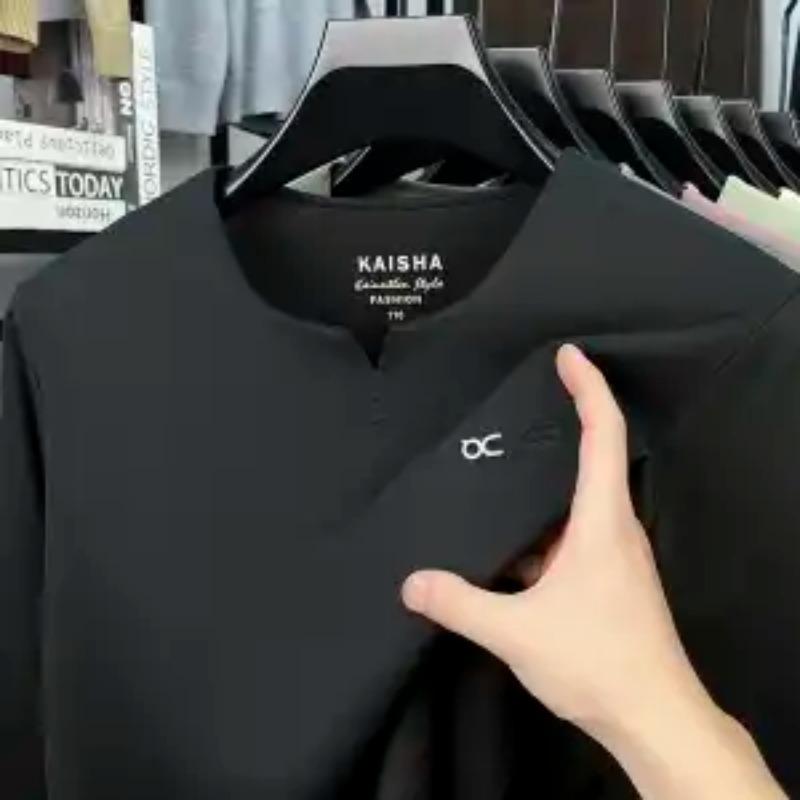 Ny långärmad T-shirt för unga medelålders trendiga herrkläder Snabbtorkande avslappnad och moderiktig