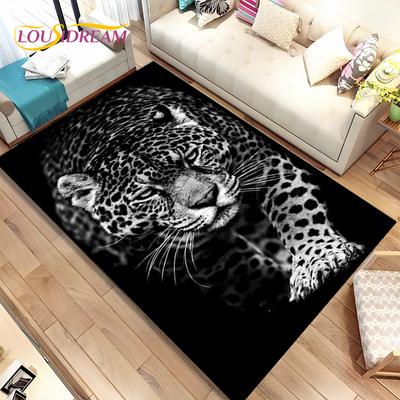 Alfombra de área de bestia de dibujos animados de guepardo y leopardo, alfombra para el hogar, sala de estar, dormitorio, sofá, felpudo, decoración de cocina, alfombra antideslizante