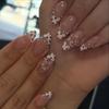 Franse Stippen Amandel Draag Nagels 3D Bloem Ins Mode Nagelpakket