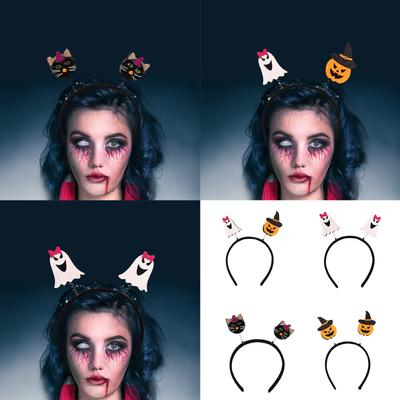 Halloween Ghost Pumpkin Hair Band Soft Polyester Headband Photo Props For Kids Adults Costume Party Accessory