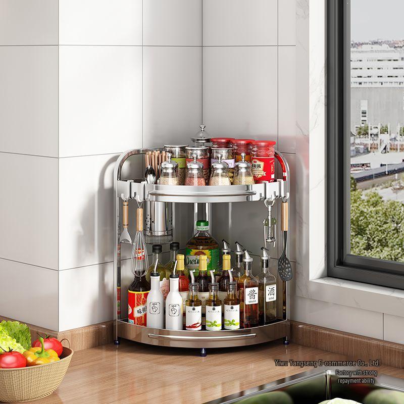 Stainless Steel Multi-layer Corner Spice Rack