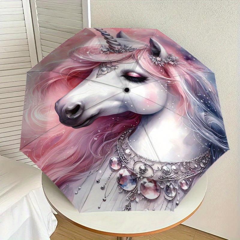 1pc Unicorn Fantasy Print Umbrella Multi-functional Umbrella Umbrella for Men & Women, Valentine s Day Anniversary Gift0818283
