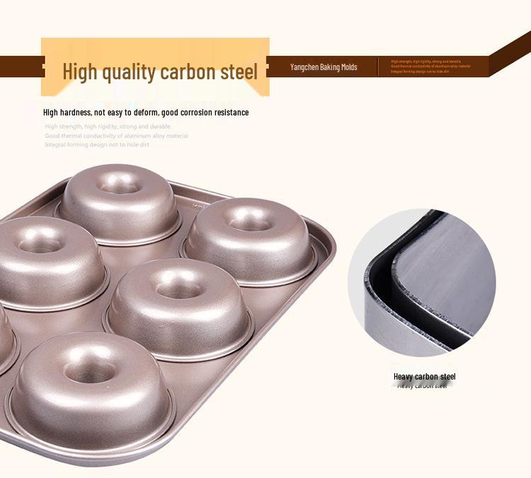 Yangchen Non-Stick 6-Cavity Round Donut and Bread Mold