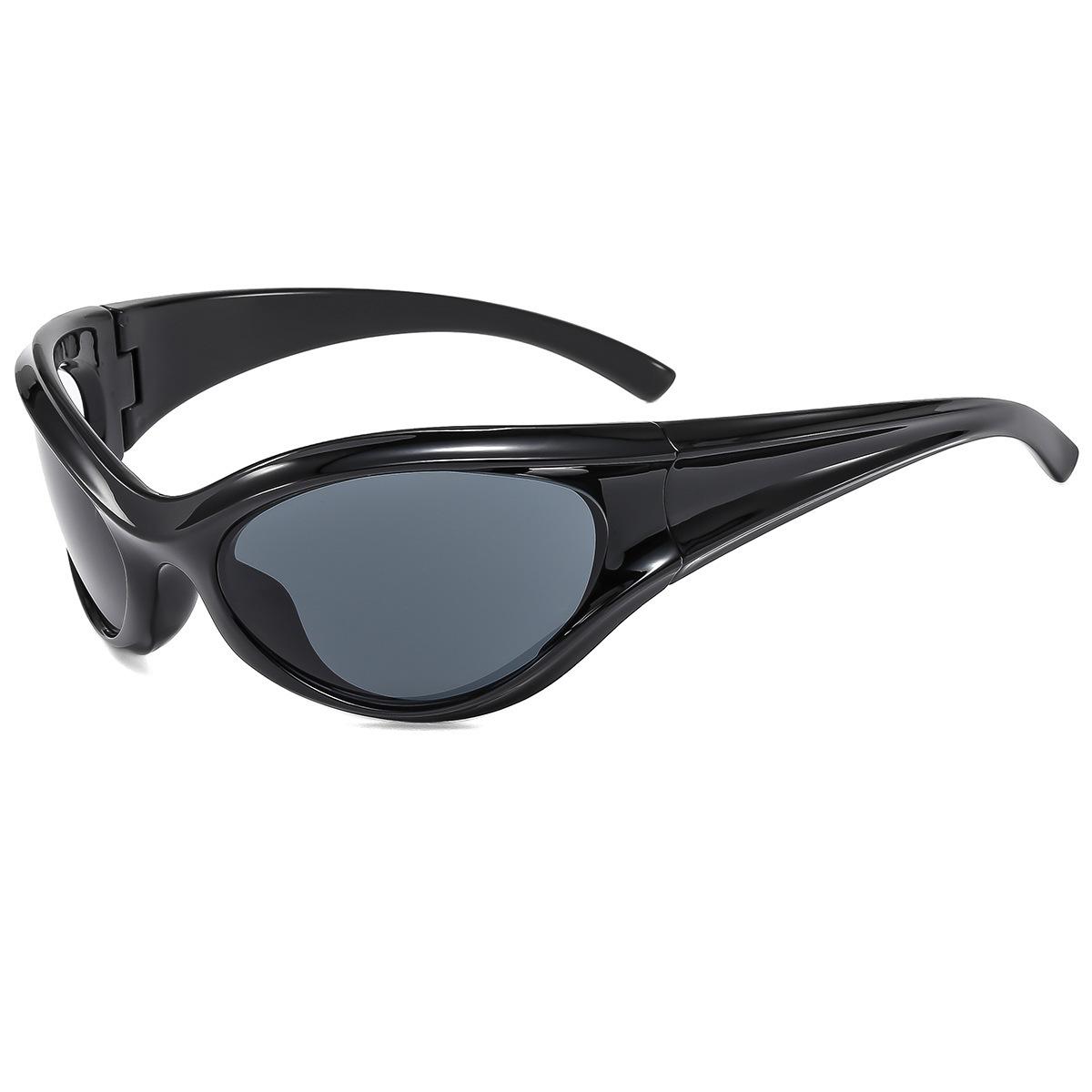 Y2K large frame future technology sunglasses 2026 new European and American ins sports cycling concave Spice Girls sunglasses