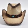 Cowboy Style Straw Hat for Men's and Women's Curled Edge Vintage Sun Shield Hat Summer Holiday Beach Hat