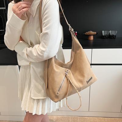 Bag Korean Lazy Style Underarm Bag 2025 New Large Capacity Tote Bag Wide Shoulder Strap Shoulder Casual Backpack
