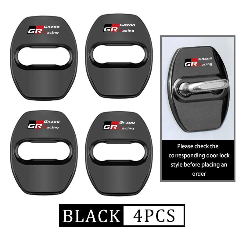 For Toyota 4Pcs Car Door Lock Covers Auto Decorative Accessories Supra Aygo Prado RAV4 Hilux Yaris Corolla 4Runner