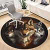 1PC Wolf Pack Office Round Area Rug,  Mat Suitable ForOffice, Under Office Chairs Bedroom Living Room Home Decor, Room Deco