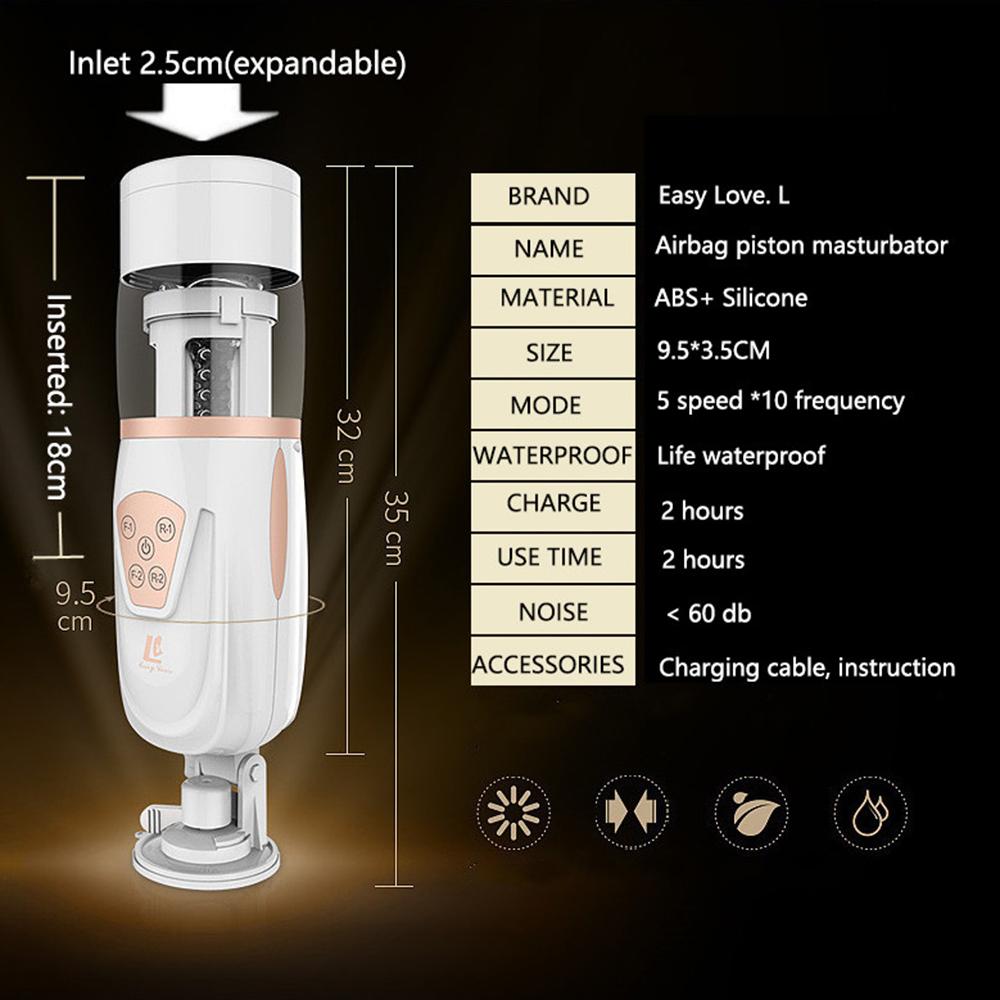 New Automatic Telescopic Air Bag Masturbator Cup Male Masturbation Sucking Sex Machine Pussy Vagina Anal Erotic Sex Toys For Men