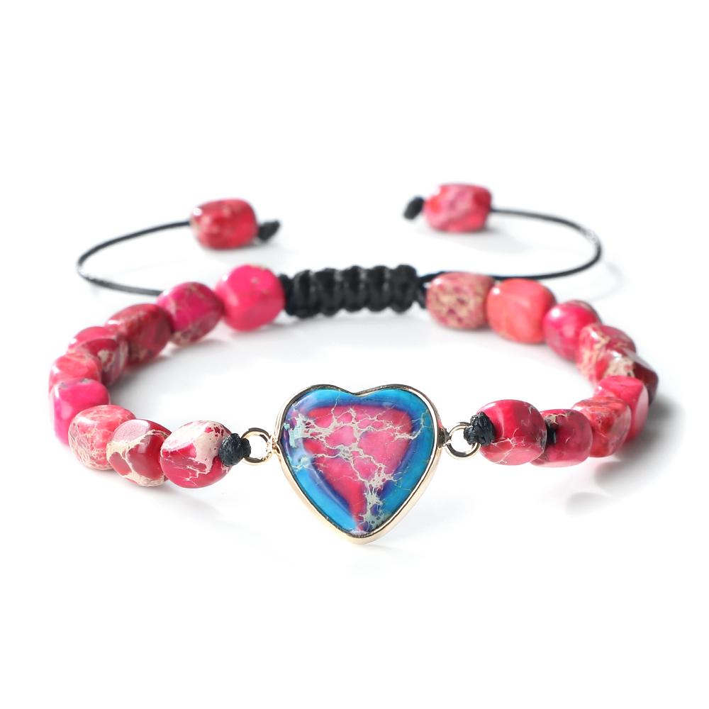 Original Beads Bracelet Tibetan Square Emperor Stone Women Men Pendant Chakra Healing Couple Chain Pulsera Bangle Jewelry Gifts