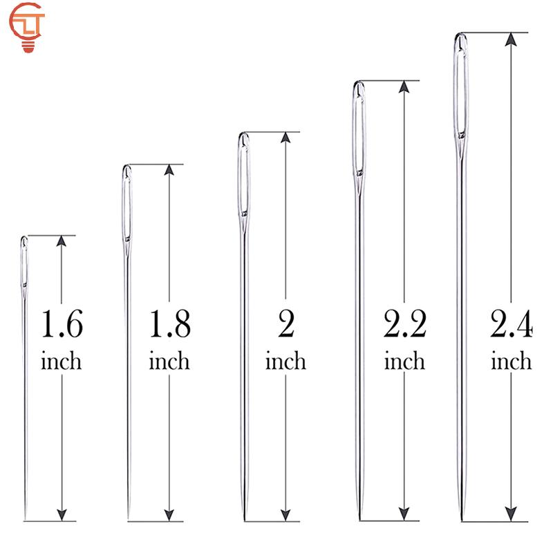 25Pcs/box Large Eye Stitching Needles Sewing Needles Handmade Leather Needle Steel Yarn Knitting Needles Sewing Tool Set