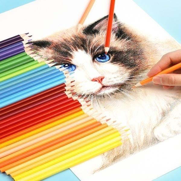 24/36/48/72 kolorowe kredki akwarelowe, rozpuszczalne w wodzie kredki dla studentów sztuki, kolorowanie szkiców