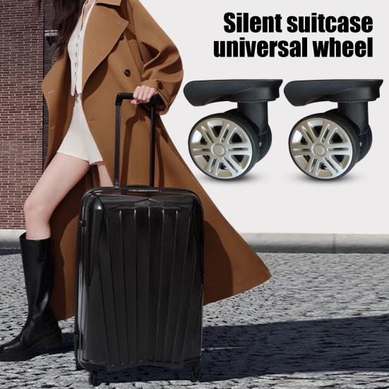 1 Pair Universal Replacement Wheels Low Noise Double-Row Large Size Trolley Case Luggage Wheel Repair Travel Suitcase Parts Accessories Wheel