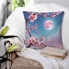 Sakura Cherry Blossom Japanese Flowers Square Pillowcase Pillow Cover Cushion Zip Decorative Throw Pillow for Home Bedroom