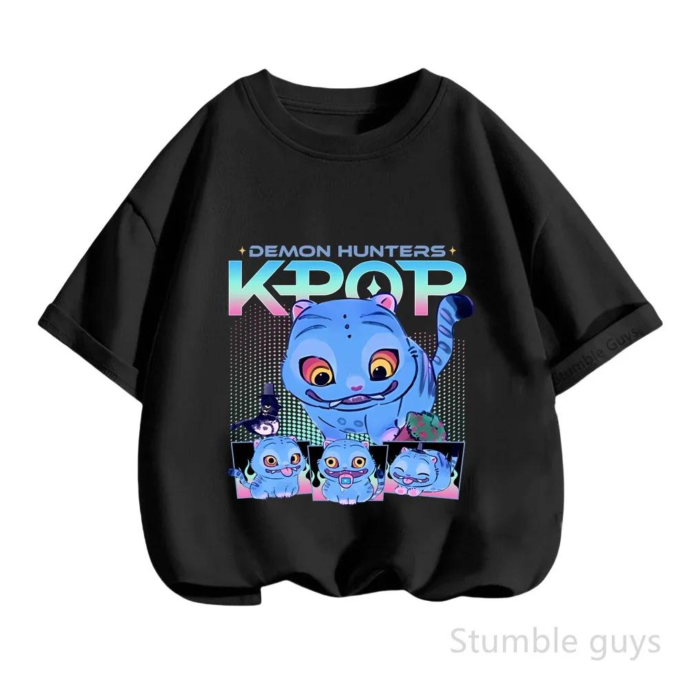 Summer Boys and Girls Casual Fashion Children s Kpop Demon Slayer Short Sleeve Anime Clothing 100
