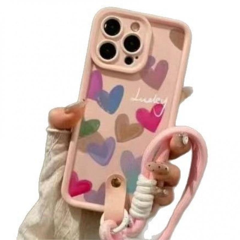 Multi-Hearts iPhone 16 Pro Case, Compatible with iPhone 15, 14 Pro Max, 13, and New 12 - Japanese/Korean Design