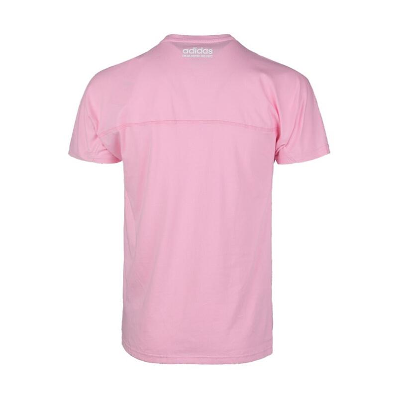 Adidas Neo M Fav Newlogo Letter Print Sports Short Sleeve T-Shirt Men Tops Pink White DW8192