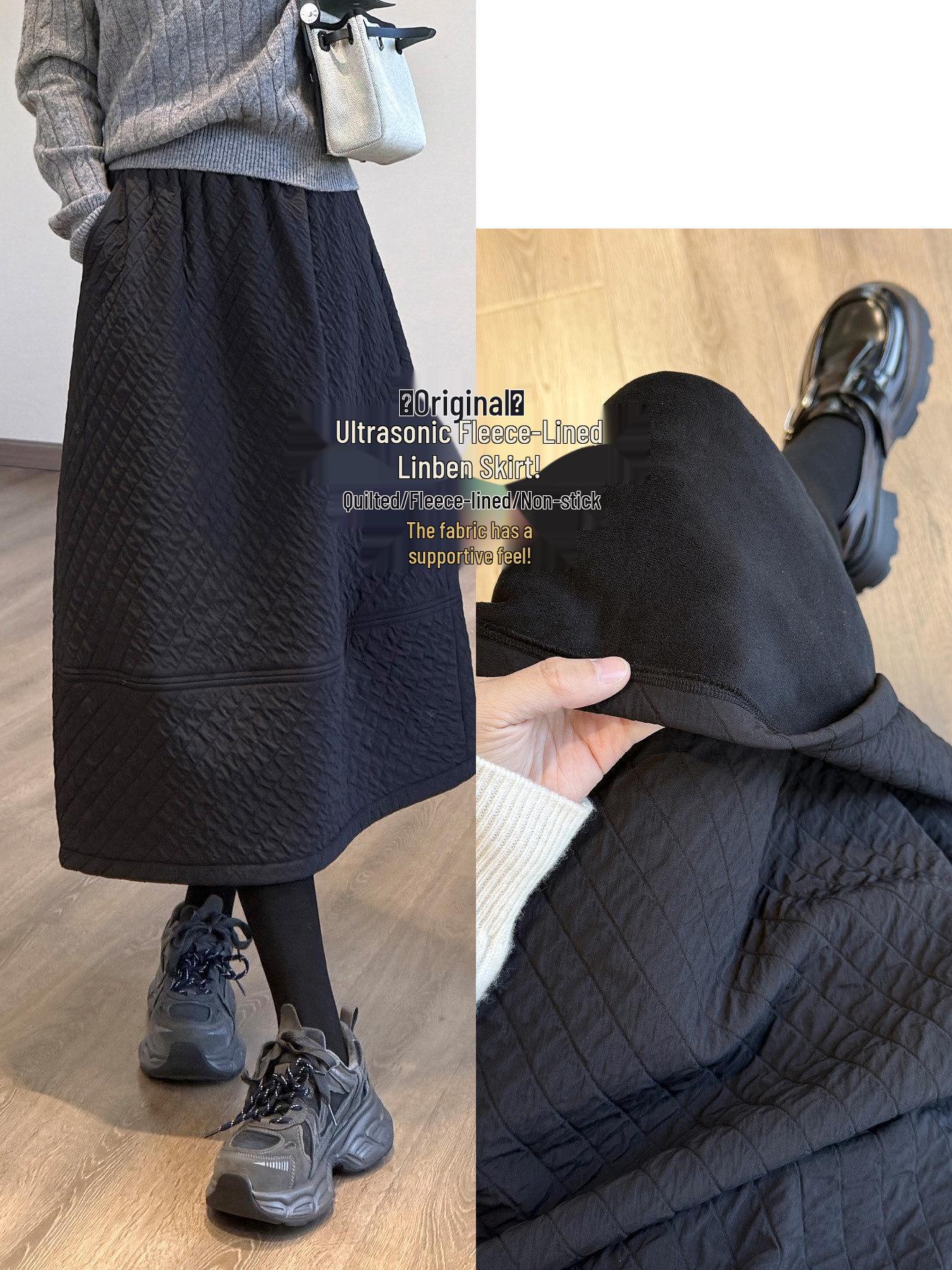 

Ultrasonic Velvet Hepburn Winter Dress with Padded Lining & Tulip Skirt XL (up to 72.5 kg) чёрный