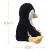 Aprikosenfarbenes Lamm Schwarzer Samt Pinguin Plüschtier für Kinder, Weich und Niedlich, Flauschiger Schwarzer Samt Pinguin für Mädchen und Jungen, 23cm