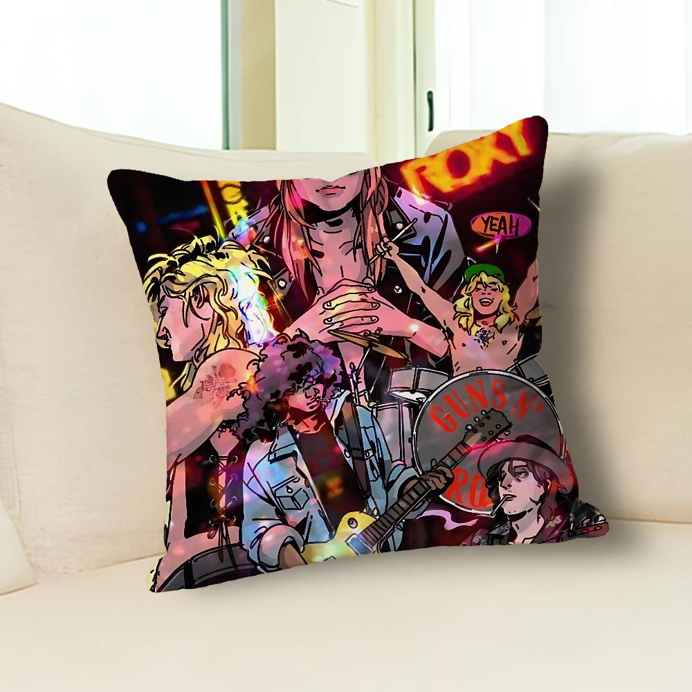 Rock G-Guns N R-Roses Various Sizes Square Pillow Case For Car Home Bedchamber Decor Custom Valentine Gift