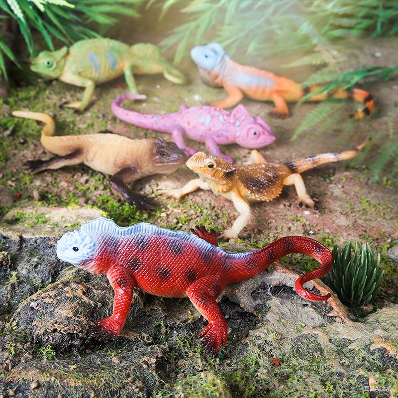 Kids' Cognitive Crawling Lizard & Chameleon Model Toy Set
