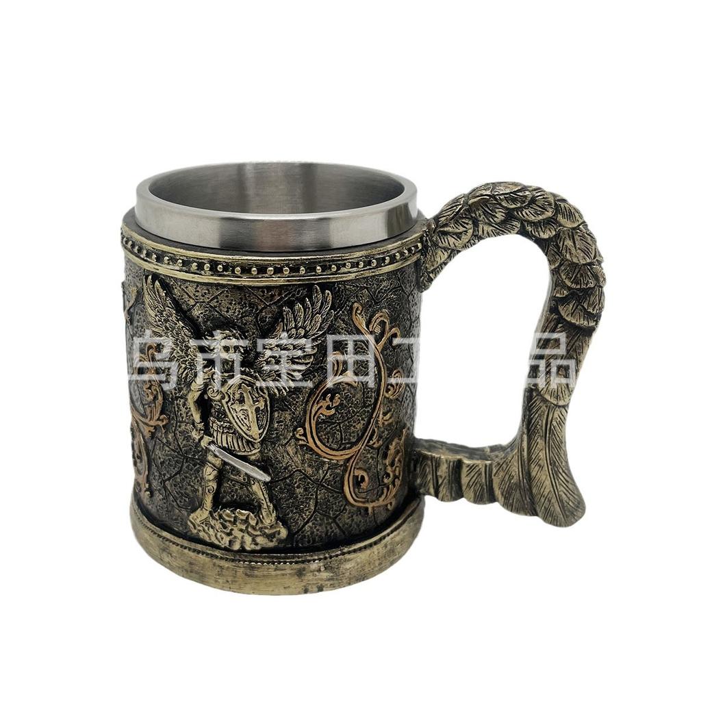 Canecas de cerveja Viking Nórdicas, canecas de café de aço inoxidável, ornamentos de casa vintage, adequados para decoração de bar