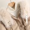 Elegant Women Winter Parka With Faux Fur Collar Belted Loose Fit Thick Warm Plus Size Long Overcoats