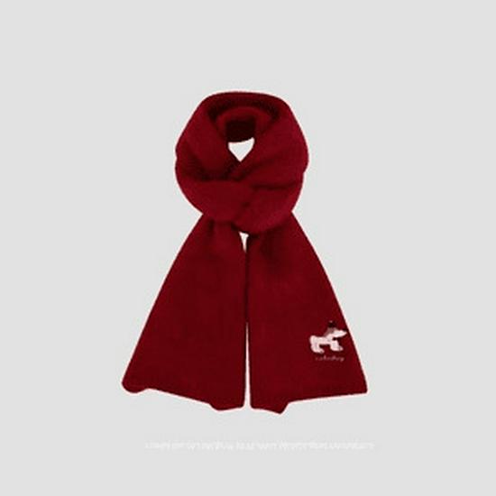 

Вязаный женский шарф в японском стиле - Вышивка щенка, корейский студенческий стиль, теплая зимняя грелка для шеи