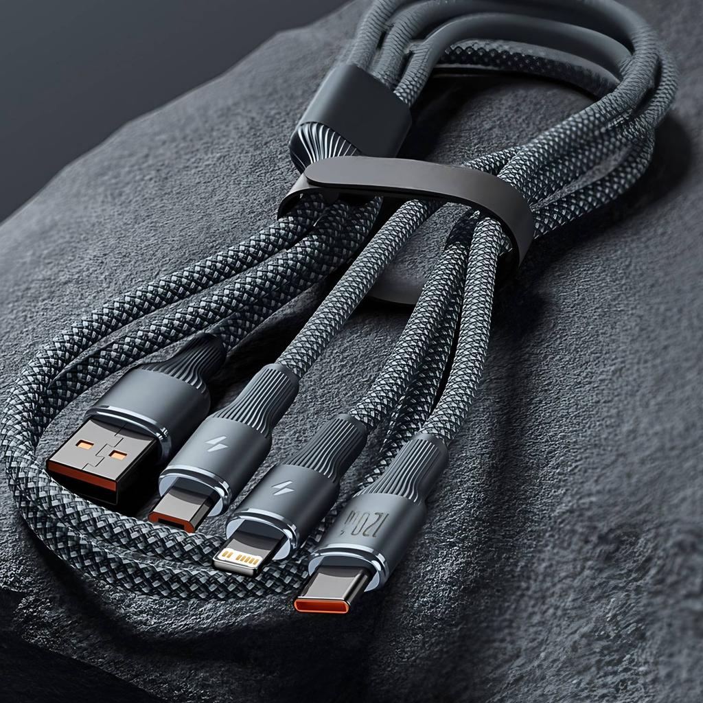 3-in-1 100W Cables 6A Fast Charging USB To Type-C Micro Wire Data Cord For Samsung Xiaomi iPhone Quick Charge USB Type C Cable